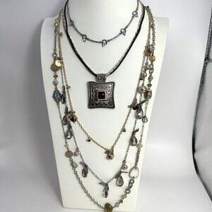 Designer Necklaces Vera Wang LOFT Laura Ashley Layered Neutral 5 Pcs